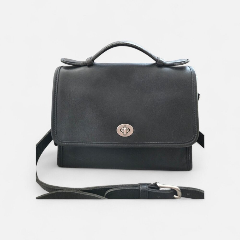 Coach Court 9870 Black Nickel Shoulder Bag Purse Vintage Has Hangtag